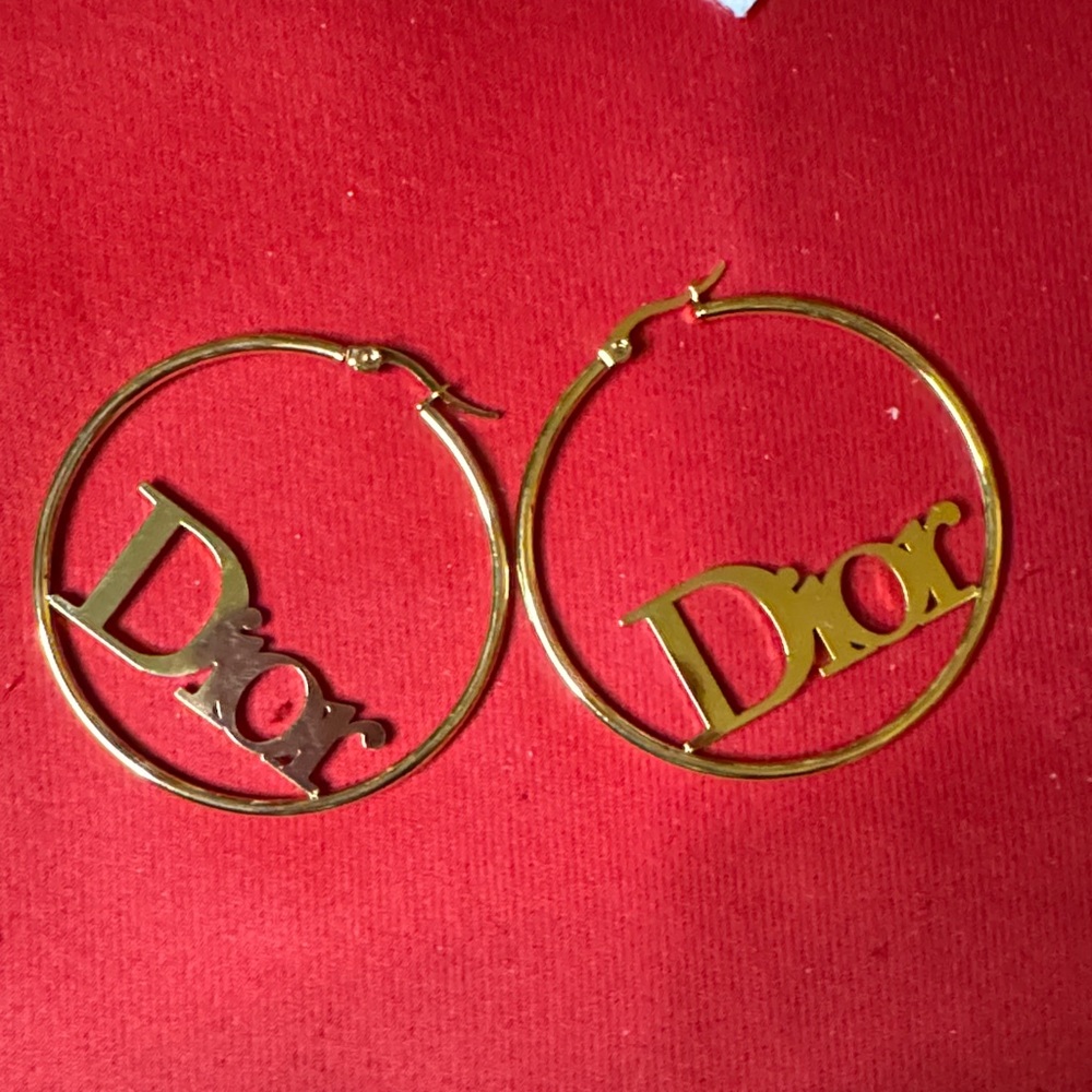 18k gold plated stainless steel Gold Hoop Earrings